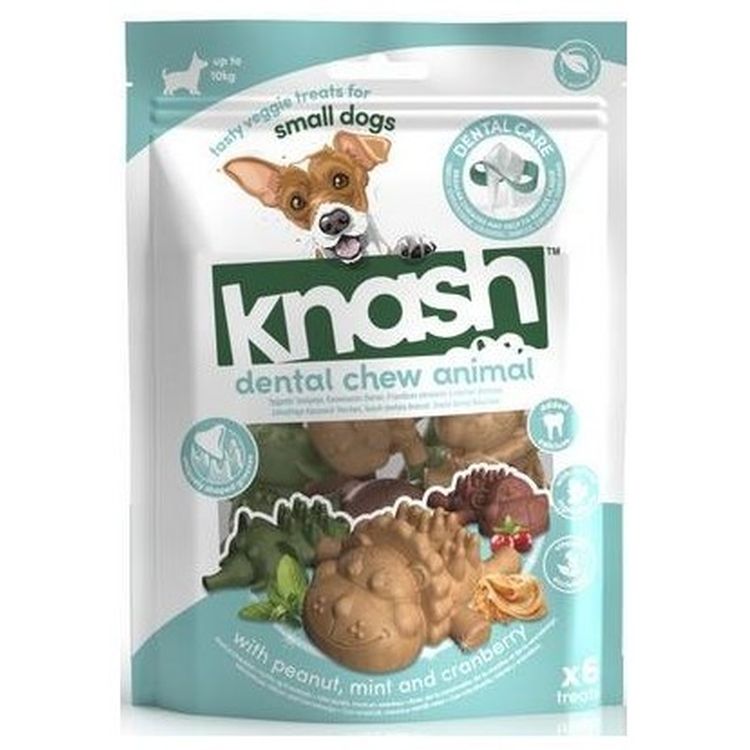 KNASH perro snack dental pequeño 3 sabores 6 uds
