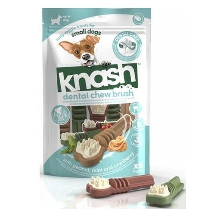 KNASH perro snack dental cepillo 3 sabores 6 uds