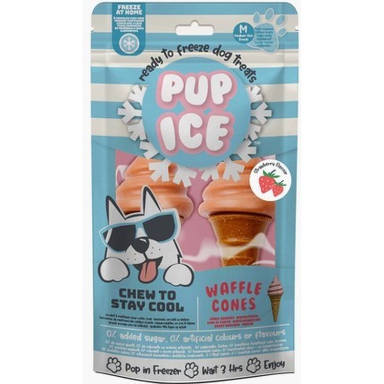PUP ICE perro snack cono fresa 2 uds
