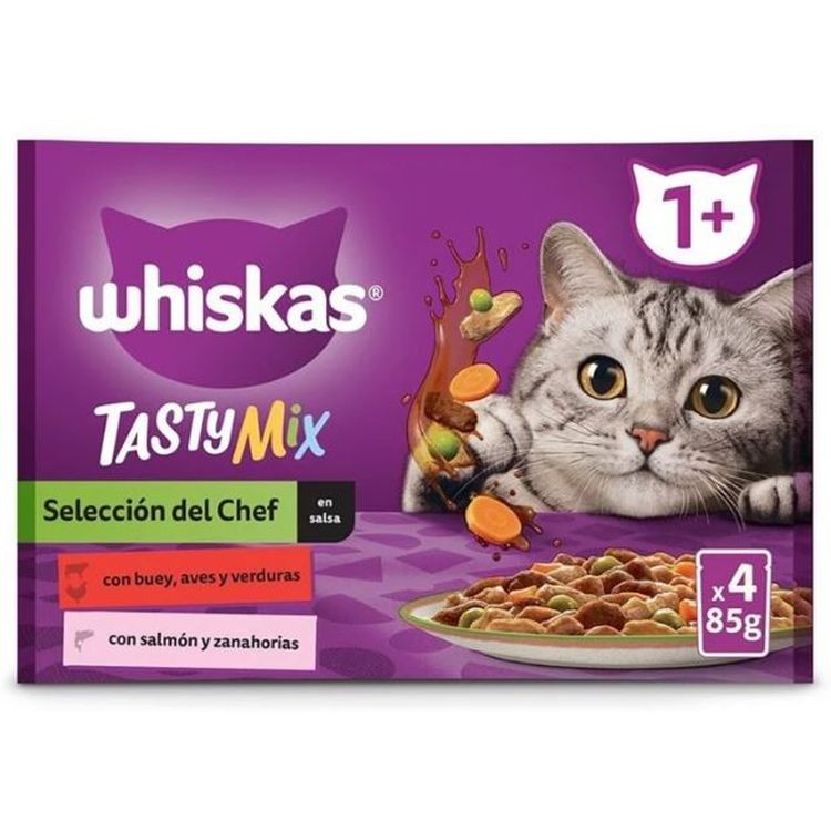 WHISKAS gato adulto Mix chef choice pouch 4x85 gr