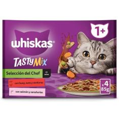 WHISKAS gato adulto Mix chef choice pouch 4x85 gr