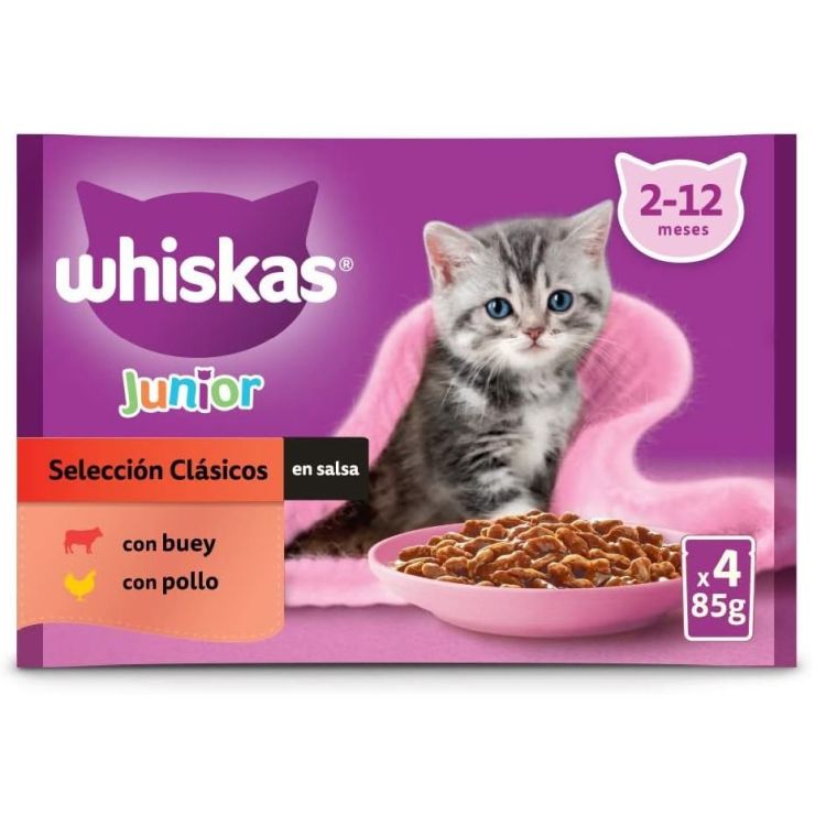 WHISKAS gato junior Selecci n cl sicos 4x85 gr