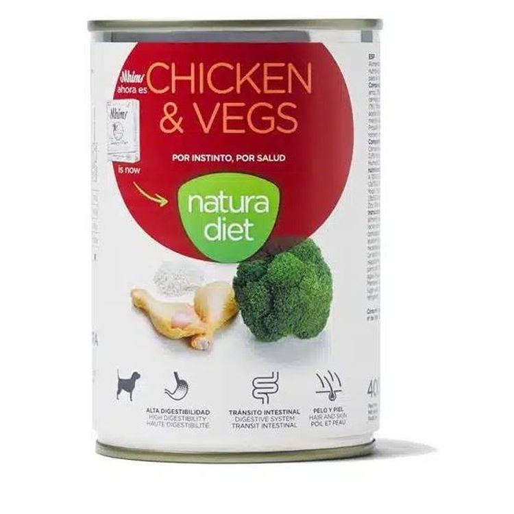 NATURA DIET perro adulto pate pollo y vegetales lata 400 gr