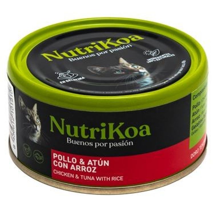NUTRIKOA gato adulto clasica pollo, atun y arroz lata 170 gr