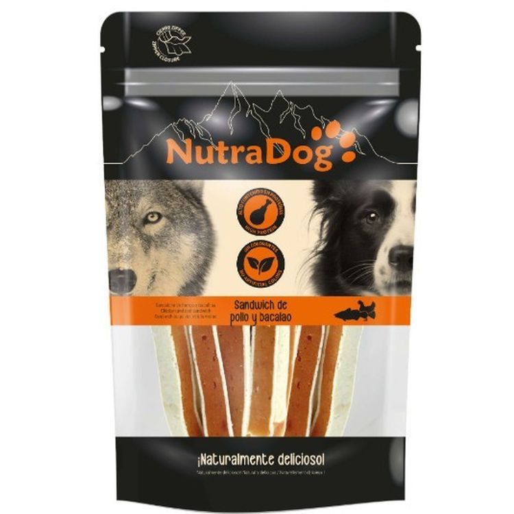 ICA Nutradog perro snack sandwich pollo y bacalao