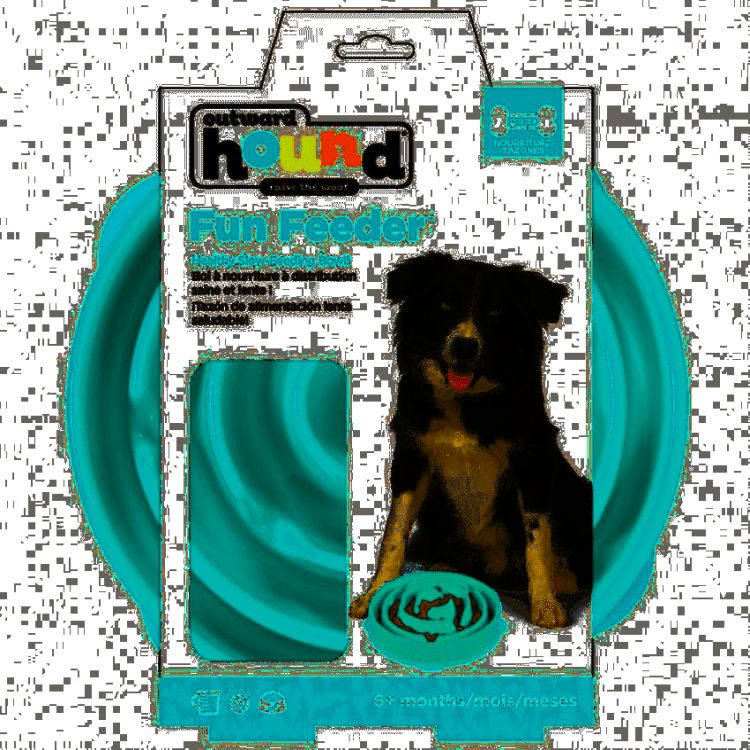 OUTWARD HOUND comedero Slow turquesa