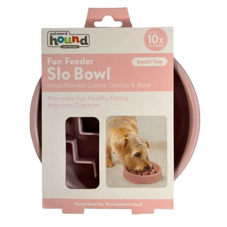 OUTWARD HOUND comedero Slow rosa S