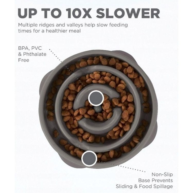 OUTWARD HOUND comedero Slow gris M