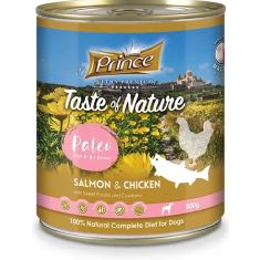 PRINCE perro adulto pollo y salmon lata 800 gr