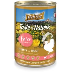 PRINCE perro adulto pavo y trucha lata 800 gr