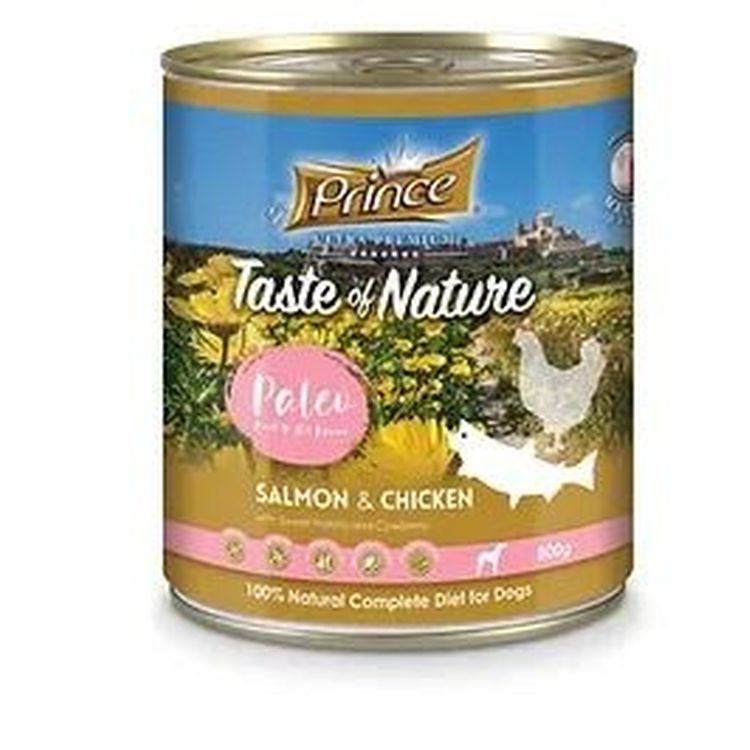 PRINCE perro adulto salmon pollo batata lata 400 gr