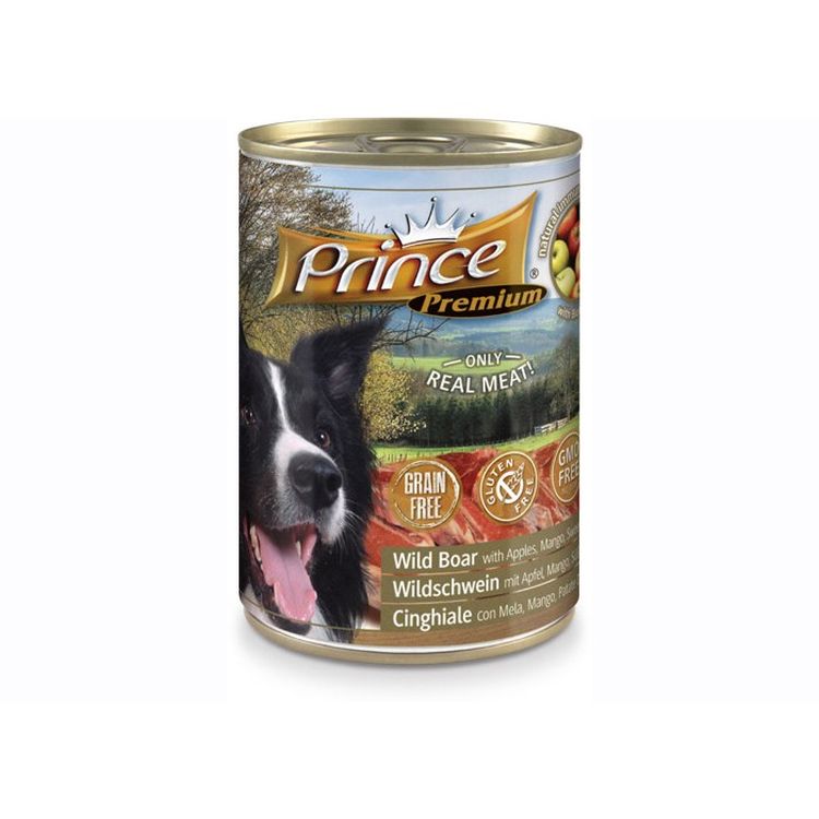 PRINCE perro adulto jabali manzana mango lata 400 gr