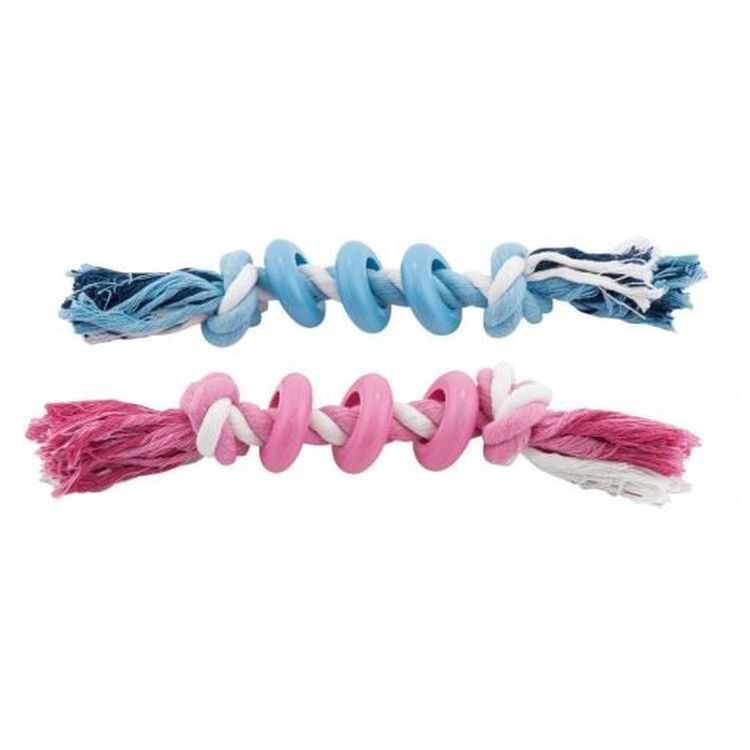 NAYECO perro juguete aros en cuerda bicolor 25 cm