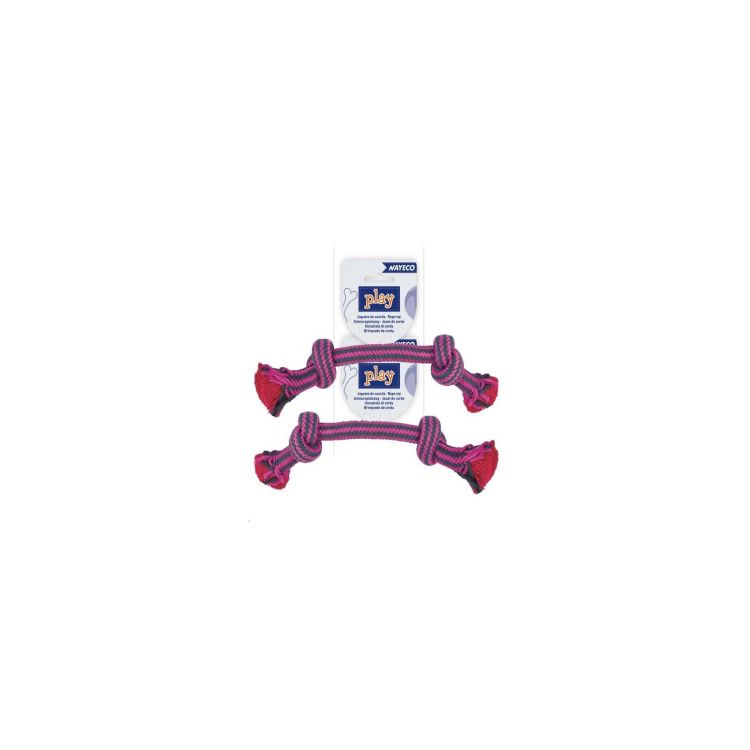 NAYECO perro juguete cuerda dental bicolor rosa