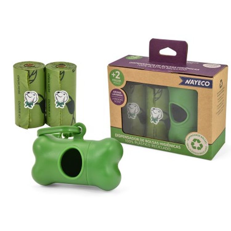 NAYECO portabolsas reciclado+2 rollos 15 ud