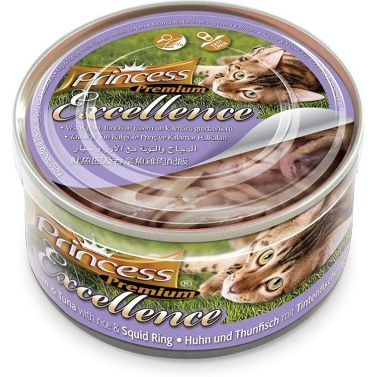PRINCESS gato adulto Excelence pollo atun calamar lata 70 gr