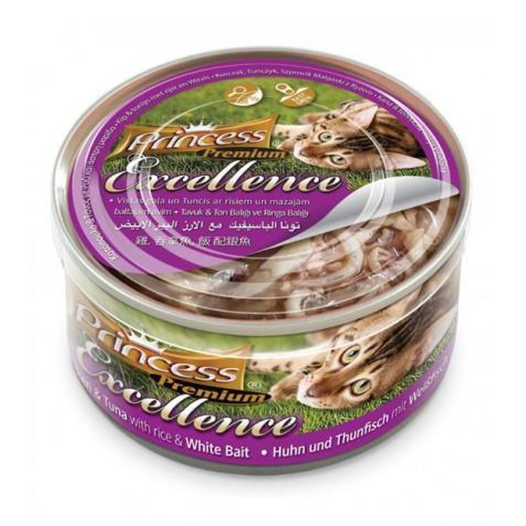 PRINCESS gato adulto Excelelence pollo atun alevines lata 70 gr