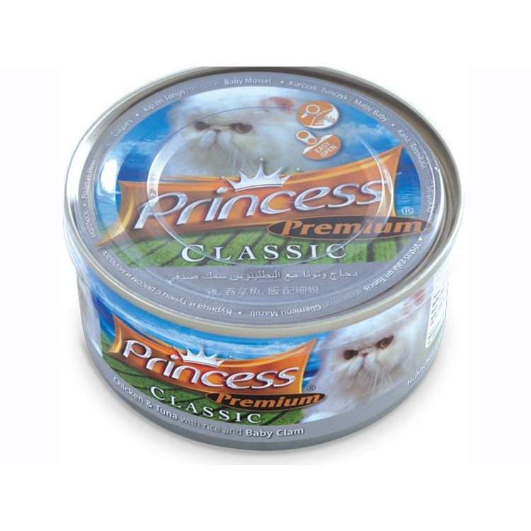 PRINCESS gato adulto pollo atun almejas lata 170 gr