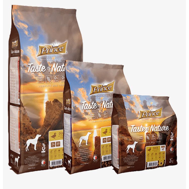 PRINCE perro adulto Taste of nature pato mini 2 kg