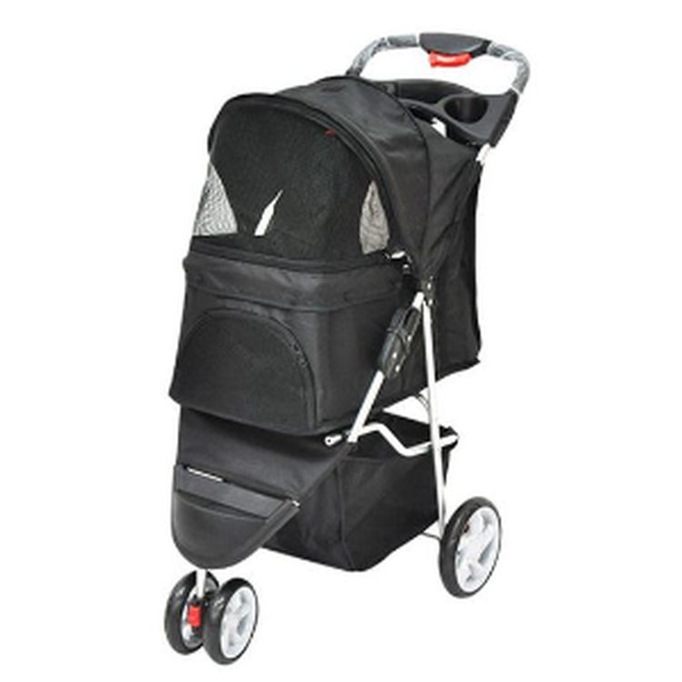 PAWISE cochecito tres ruedas negro 68x46x100 cm