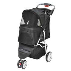 PAWISE cochecito tres ruedas negro 68x46x100 cm