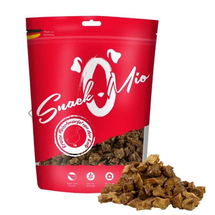 SNACKOMIO perro snack cubos carne pato