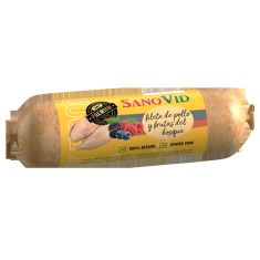 SANOVID perro salchicha pechuga de pollo y frutas del bosque 150 gr