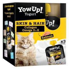 YOWUP gato snack yogur skin & hair salmon 3x85 gr